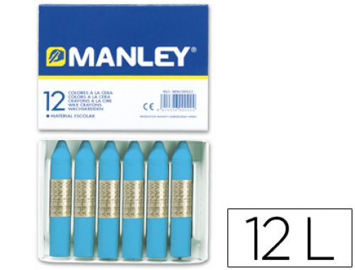 Lapis de cera manley 12 unidades azul celeste , Manley , 22271 , 8414326046024
